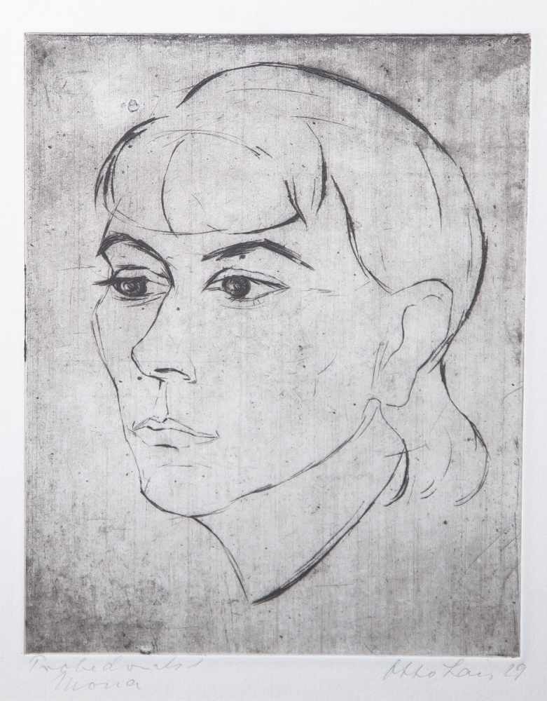 Lais, Otto (1897-1988), "Die Frau des Künstlers", Druck, li. u. bez., re. u. sign., dat.(19)29,