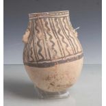 Vorratsgefäß (Mexiko/Peru, präkolumbianisch), Keramik, eiförmiger Gefäßkörper m. leichtkonischer