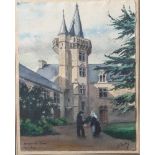 Planchais, Edouard (20. Jahrhundert), Chateau du Hénan, Pont-Aven, Aquarell/Papier, re. u.sign., li.