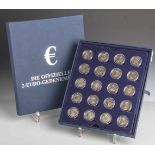 Kassette "Die offiziellen 2-Euro-Gedenkmünzen" (Kupfer/Nickel/Messing, 2005 - 2013), 29Stück mit