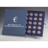 Kassette "Die offiziellen 2-Euro-Gedenkmünzen" (Kupfer/Nickel/Messing, 2007 - 2013), 30Stück mit