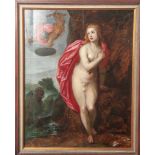 Unbekannter Altmeister, Öl auf Holzplatte, Darstellung Perseus und Andromeda, ca. 50 x 65cm,