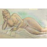 Erbach, Alois (1888-1972), Lesende, Pastellkreide, re. o. sign., ca. 45 x 27 cm. Papierleicht