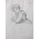 Von Gegenbaur, Joseph Anton (1800-1876), Mädchen mit Turban, Bleistiftzeichnung, u. r.sign., ca.