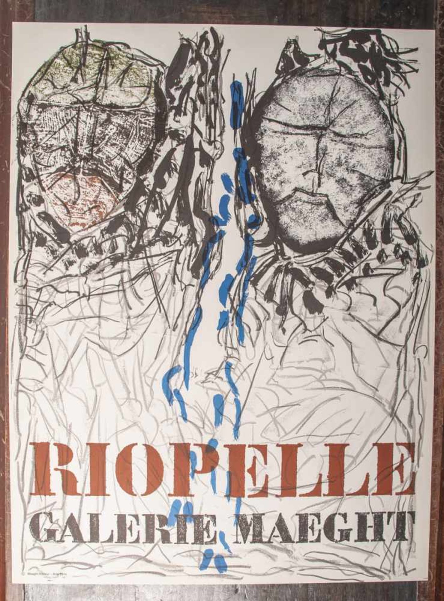 Riopelle, Jean-Paul (1923 - 2002), Ausstellungsplakat für Riopelle-Ausstellung in derGalerie