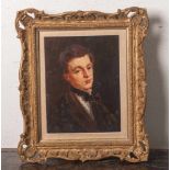 Scholderer, Otto (1834 - 1902) zugeschr., Porträt eines jungen Herrn, Öl/Holzplatte,unsign., Rs.