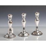 3 Kerzenhalter aus Silber (Feingehalt 800, Herstellerpunze Grimminger Jacob, SchwäbischGmünd,