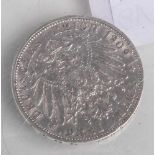 Preussen, Wilhelm II., 3 Mark, 1909, Silber, Münzprägestätte A.