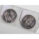 2 Medaillen (1972), Olympische Winterspiele 1972 in Sapporo, Dm. ca. 35 mm, ca. 15,37 g.fein.