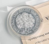 5 Reichsmark "Einigkeit und Recht und Freiheit, 1929", Replikat (BRD 2003), 999/1000Silber, 5000