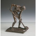 Cauer, Friedrich (1874 - 1945), "Mann mit der Schaufel", Bronze, patiniert, auf dem Sockelsign. "