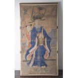 Tuschemalerei, Der Richter Bao Zheng, (China, wohl 16./17. Jahrhundert), ca. 125 x 64 cm,hinter Glas