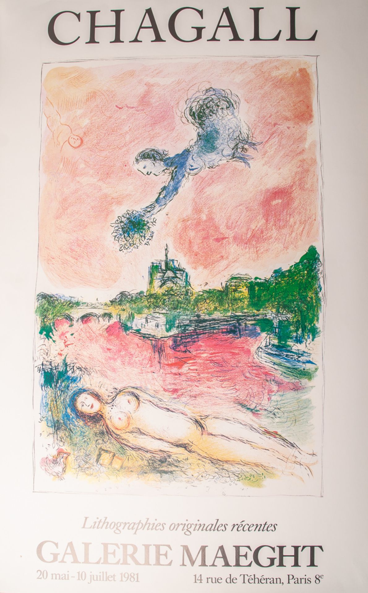 Chagall, Marc (1887 - 1985), Ausstellungsplakat für Chagall-Ausstellung in der GalerieMaeght in