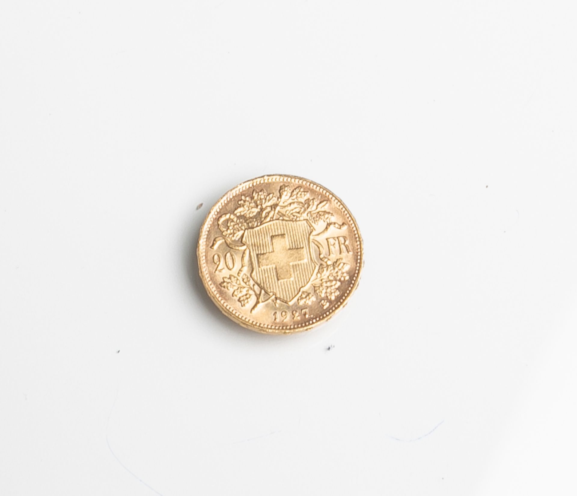 20 Franken "Helvetia" (Schweiz, 1927), 900/1000 Gold, Entw.: F. Landry, Rs.: