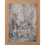 Biscaino, Bartolomeo (1632-1657), "Sujet Baccanale", Federzeichnung/Papier, re. u.mogogrammiert "B.