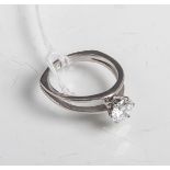 Ring 750 WG, besetzt mit einem Brillantsolitair von. ca. 1.0 ct (Dm. des Steins ca. 6,6 bis6,7