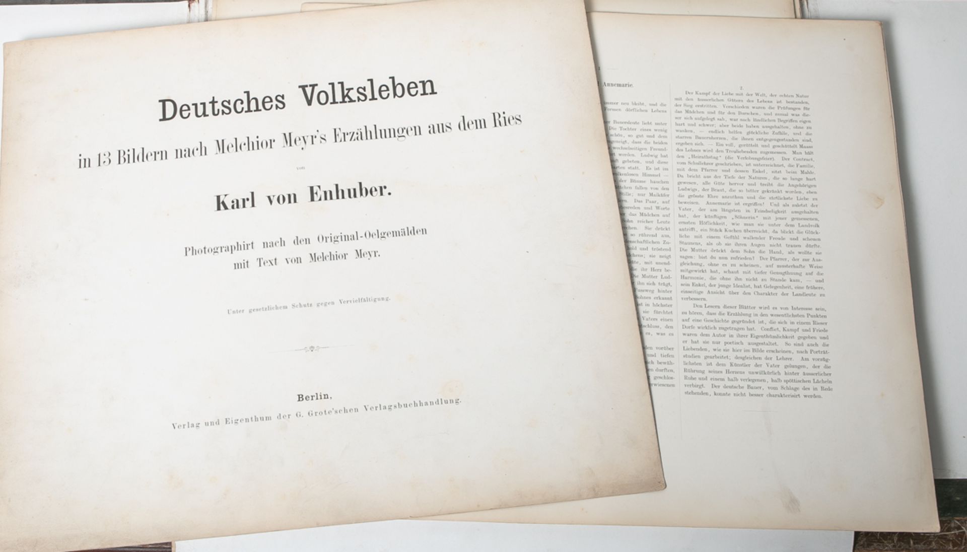 Enhuber, Karl von, "Deutsches Volksleben in 13 Bildern nach Melchior Meyr's Erzählungenaus dem - Image 2 of 2