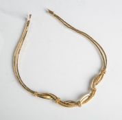 Collier 750 GG (1950/60er Jahre), Schließe gepuzt: Feingehalt, Hersteller "Grosse" / G,1958, Gewicht