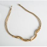 Collier 750 GG (1950/60er Jahre), Schließe gepuzt: Feingehalt, Hersteller "Grosse" / G,1958, Gewicht