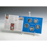 Gedenkmünzenset 10 Euro (BRD, 2006), Sterlingsilber, 5 Stück, PP, Dm. ca. 32,5 mm, Gewichtca. 18 g.-
