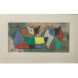 Wittler, Arrigo (1918-2004), Zwei Katzen im kubistischen Stil, Tempera/Papier, li. u.sign, PP,