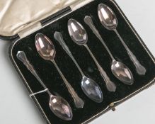 6x Mokkalöffel aus Sterling Silber (Feingehalt 925, England, London, W. Mansell, wohl1896), L. ca.