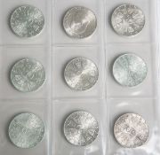 Konvolut von 9 Gedenkmünzen 50 Schilling (Österreich, 1969 / 1972-73), 900/1000 Silber,