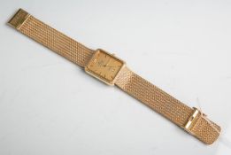 Herrenarmbanduhr "Eden" (Schweiz), Quarz, m. Datumsanzeige, vergoldet, quadratischesZiffernblatt (