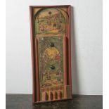 Altes Tischkugelspielgerät (wohl 1920/30er Jahre), Holz mit farbiger Lithographie,Federabschuss
