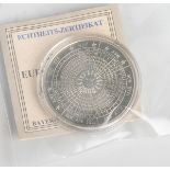 Medaille "Europa 2000-Kalender", Neusilber, Dm. ca. 4 cm, Gewicht ca. 32 g, in Kapsel, m.Echtheits-