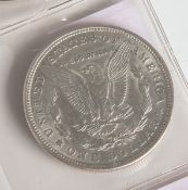 One Dollar "Liberty" (USA, 1921), Silber, Morgan Dollar, "E. Pluribus Unum",Münzprägestätte: M,