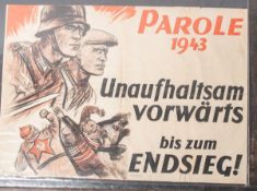 Propagandaplakat "Parole 1943. Unaufhaltsam vorwärts bis zum Endsieg" (Drittes Reich),farbiger