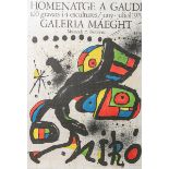 "Homenatge a Gaudí: 100 gravats i 4 escultures/juny-juliol 1979" (Ausstellungsplakat),Lithographie