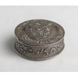 Pillendose aus Silber (Feingehalt 800, Halbmond u. Krone, Deutschland, wohl 19./20.Jahrhundert),