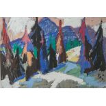 Wittler, Heinrich Arrigo Florian (1918-2004), Expressionistischer Tannenwald imHochgebirge,