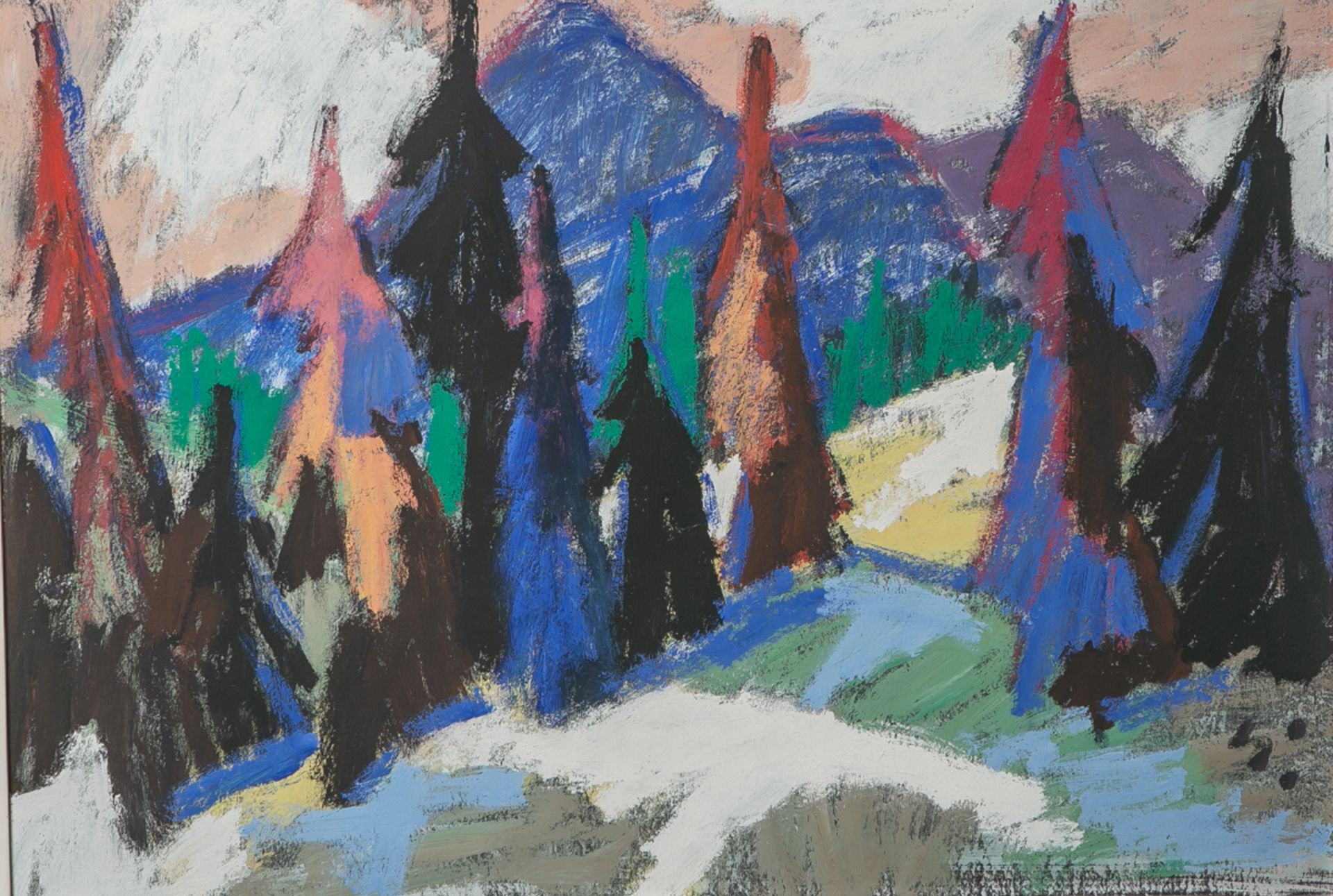 Wittler, Heinrich Arrigo Florian (1918-2004), Expressionistischer Tannenwald imHochgebirge,