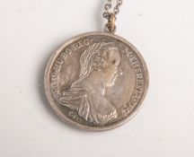 Konventionstaler "Maria Theresia" als Anhänger (Österreich, 1870), Silber,Münzprägestätte: S.F. (