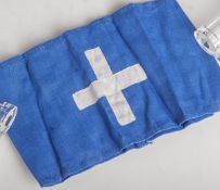 RLB Reichsluftschutzbund Armbinde für Laienhelferinnen (Drittes Reich), blaues Leinentuchmit