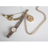 Drei verschiedene Uhren, bestehend aus: Pallas, Stowa (Taschenuhr für Damen); Armbanduhrvon Homa aus