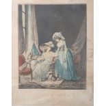 Jeaniet, Jean Francois (1752-1814), "L'aveu difficile", Lithographie, Genreszene, nach derGouache