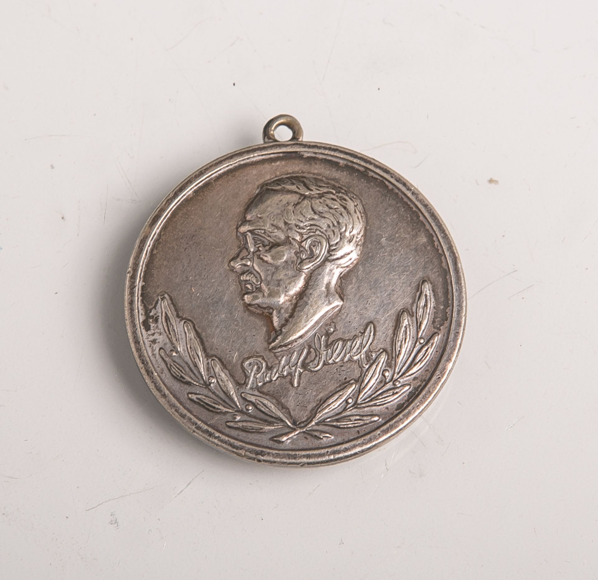 Medaille als Anhänger "Rudolf Diesel. Geburtsstätte des Dieselmotors. 1898 - 1897",Silber, Dm. ca.