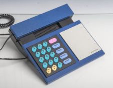 Telefon "Bang u. Olufsen" (1986), Beocom 1000 in Blau, Seriennr. 1694778 95045053 92W49,mit