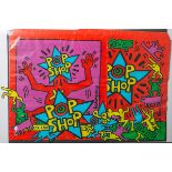 Haring, Keith (1958-1990), 2 x Pop Shop Shopping bag, 292 Lafayette St. NYC. 219 2784,1985,