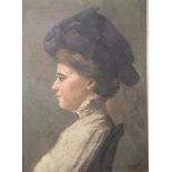 Johlinger, F. (20. Jahrhundert), Portrait einer Dame, Öl/Platte, re. u. sign. u. dat.1910, ca. 65