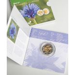 5-Euro-Sondermünze "Bleuet, Centaurea cyanus" (Luxemburg, 2016), 925/1000 Silber /nordisches Gold,