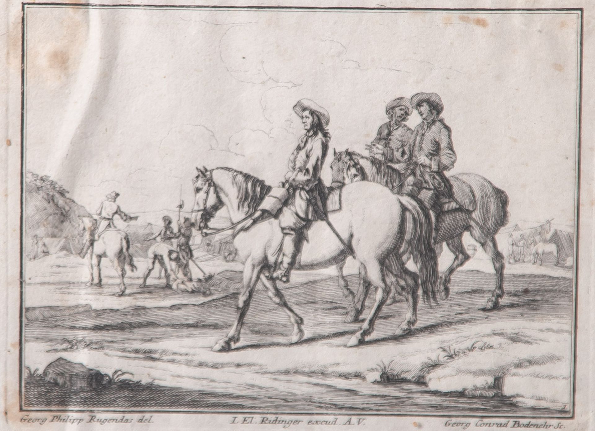 Ridinger, Johann Elias (1698-1767) nach Rugendas, Georg Philipp (1666-1742), MotivKriegslager,