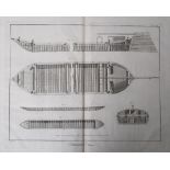 D'Alembert, Diderot, "Charpente, Bateaux" (1772), Original-Kupferstich, 224/225,Blattgröße ca. 42