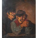 Unbekannter Maler (19./20. Jahrhundert), Trinkkumpanen, Öl/Malpappe, rs. sign. u. bez.,ca. 39 x 32