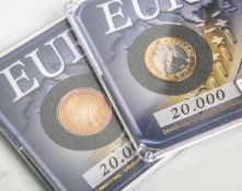 2 5-Euro-Sondermünzen (Finnland), "Eishockey-WM 2012" u. "Fußball-EM 2016", Aufl. 20.000,in orig.