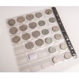 Konvolut von 23 Münzen, bestehend aus: 11x 2 RM, Paul von Hindenburg, 1937-1939; 1x 2 RM,